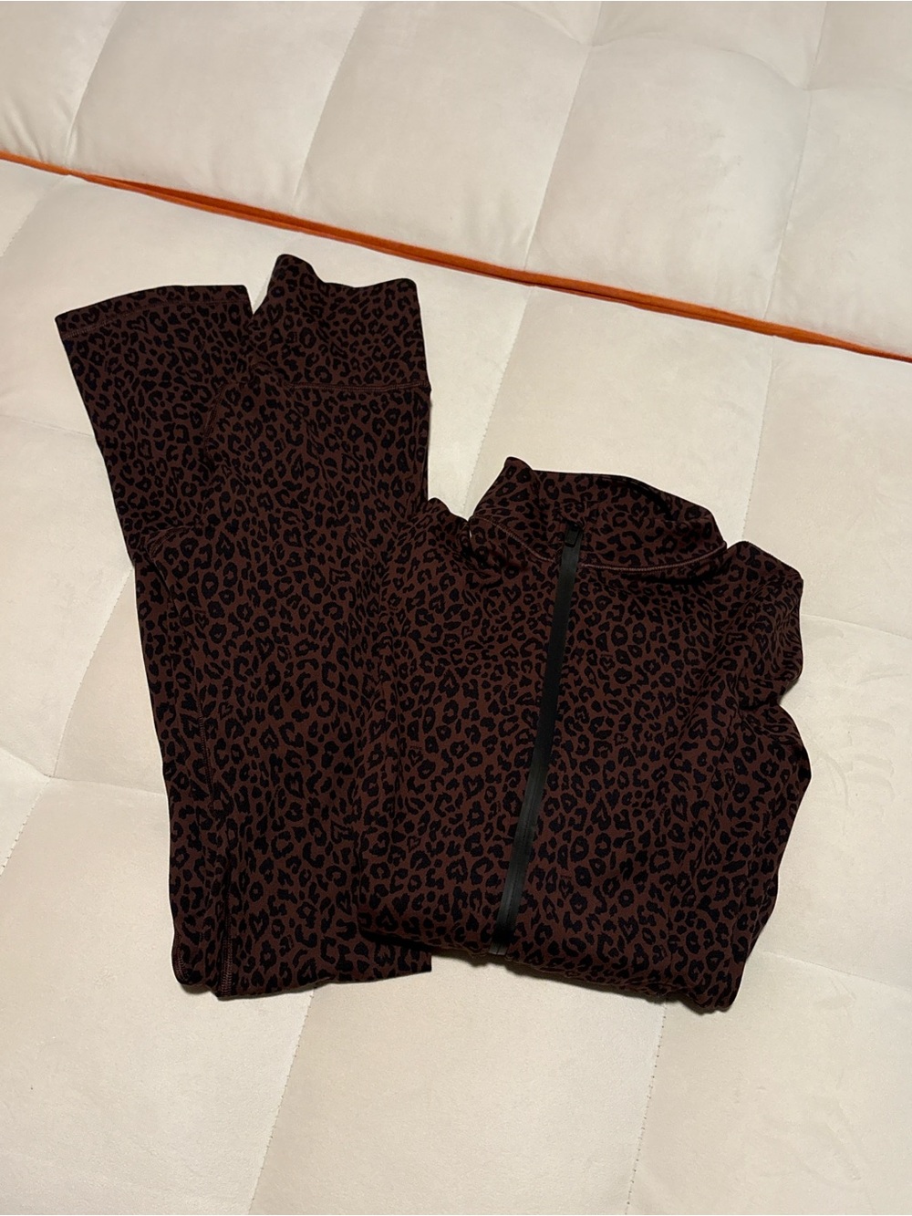 PINK Victoria's Secret Brown Leopard Zip Jumpsuit